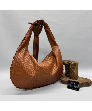 Kahverengi Woven Tote Çanta