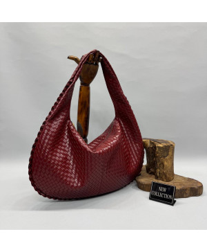 Bordo Woven Tote Çanta