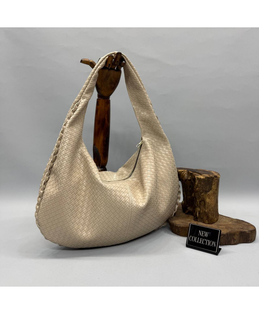 Krem Woven Tote Çanta